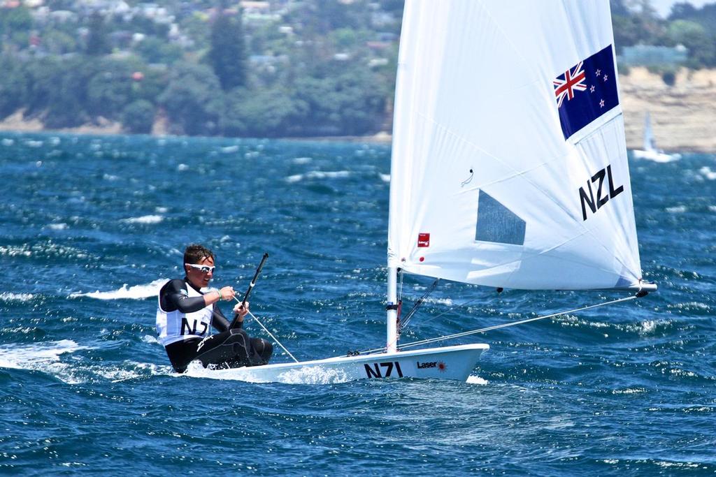 George Gautrey (NZL) Mens Laser Radial- Aon Youth Worlds 2016, Torbay, Auckland, New Zealand © Richard Gladwell www.photosport.co.nz